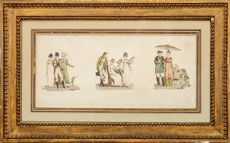 Appraisal: French School Pair of Fashion Plates Two engravings with hand-coloring