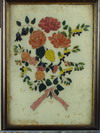 Appraisal: REVERSE FOIL PAINTINGS - th c floral and vase of