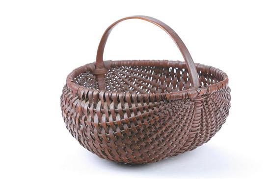 Appraisal: PAINTED BASKET American late th-early th century woven splint Melon