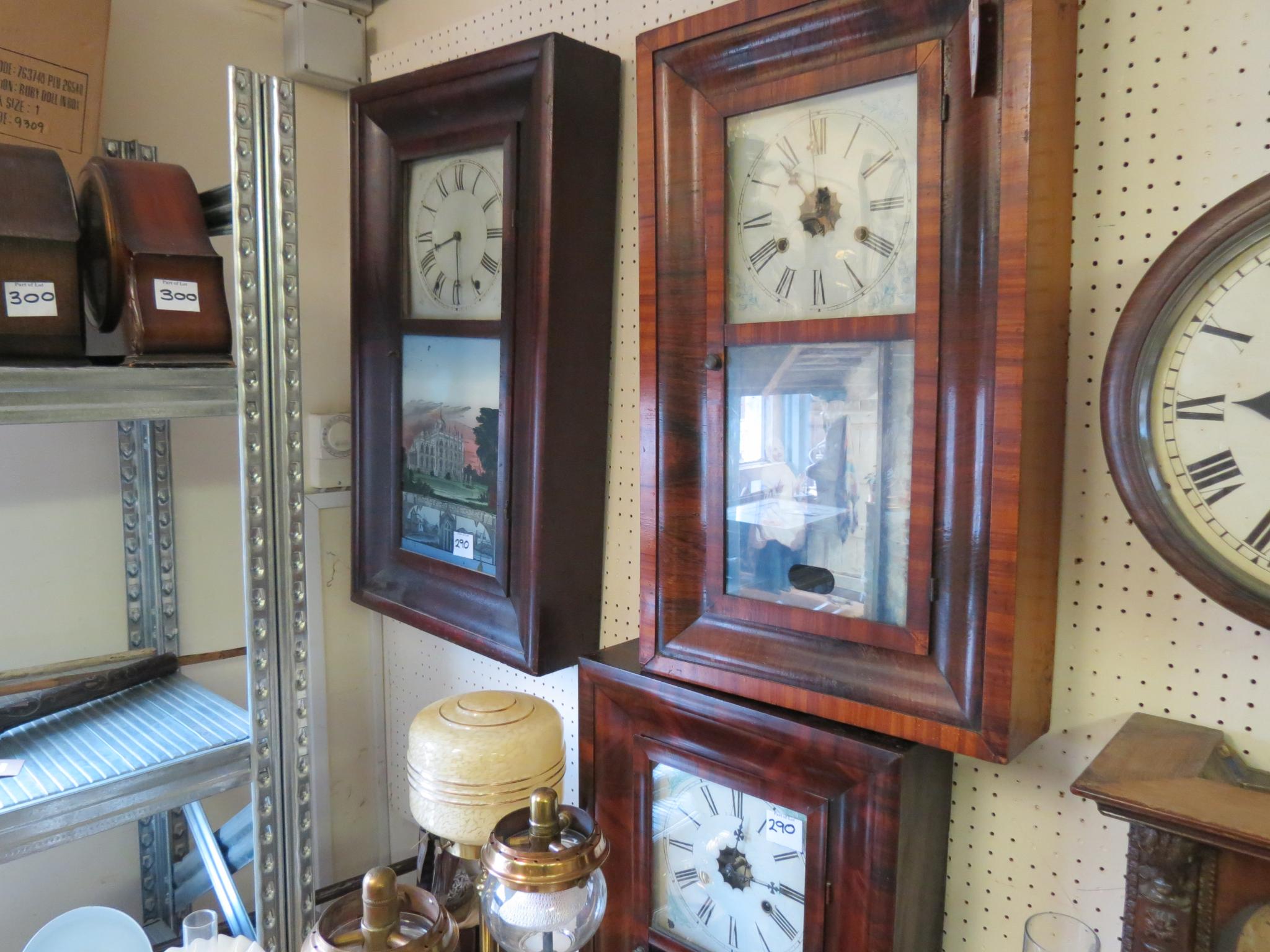 Appraisal: Three various Connecticut shelf clocks each in mahogany veneered case