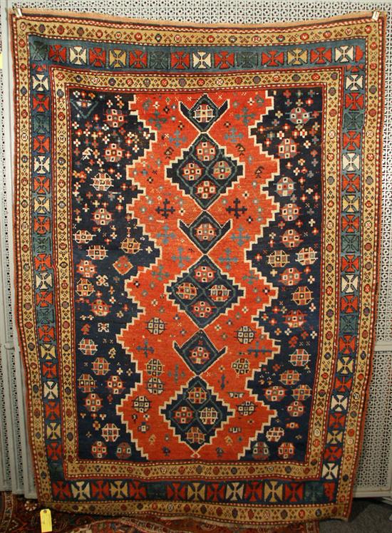 Appraisal: KAZAK RUG Caucasus ca feet inches x feet inches