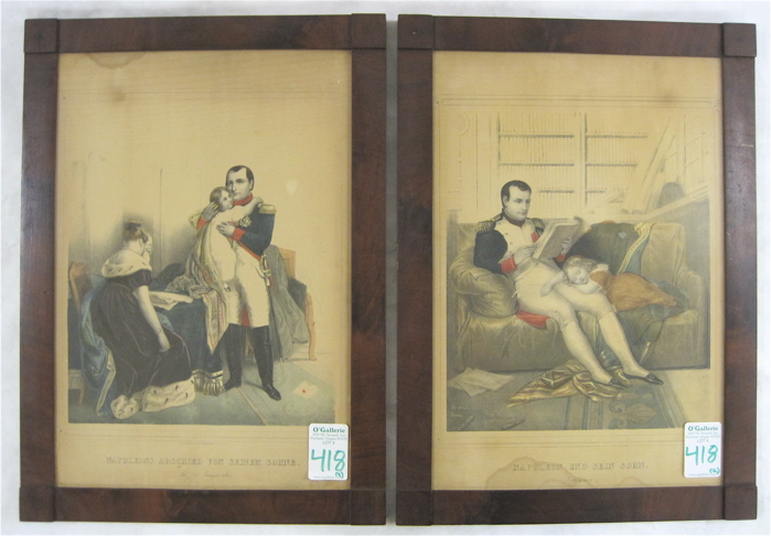 Appraisal: PAIR OF NAPOLEON COLOR LITHOGRAPHS both depicting Napoleon with his