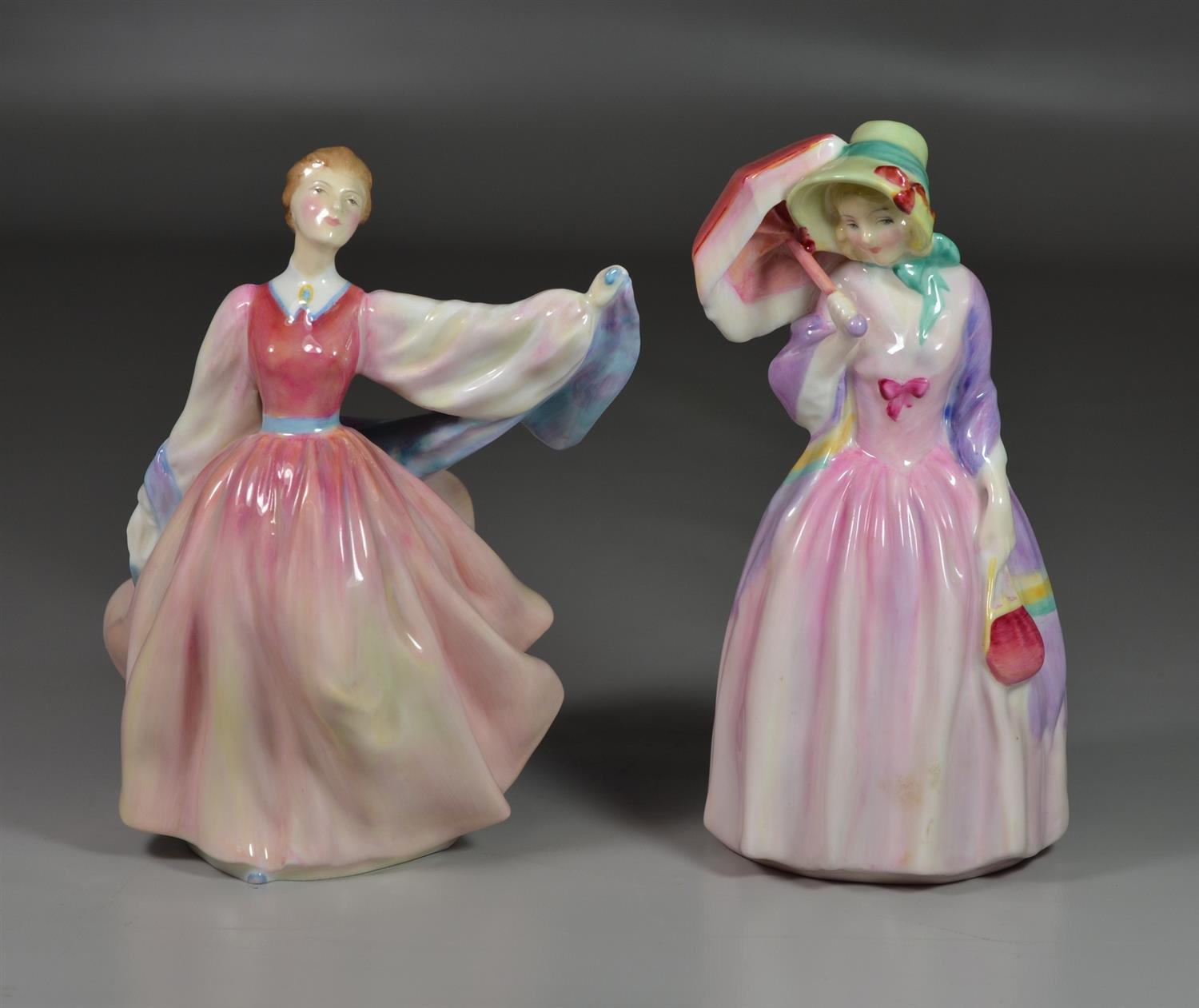 Appraisal: Royal Doulton bone china figurines Miss Demure HN Gay Morning