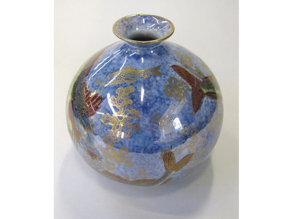 Appraisal: Wilton Ware lustre vase decorated with fish