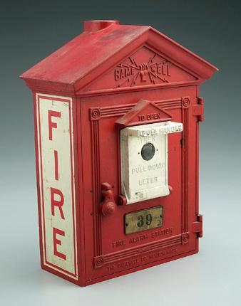 Appraisal: Fire alarm station quot Gamewell quot cast aluminum or zinc