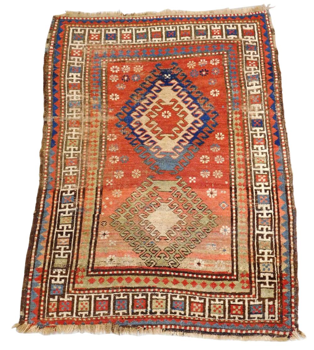 Appraisal: RUG Antique Caucasian Kazak ' x ' wool on wool