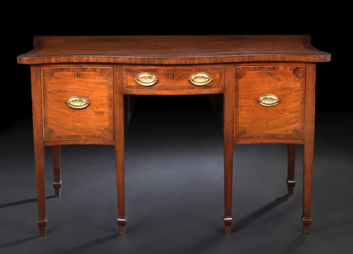 Appraisal: George III Mahogany Sideboard early th century the banded and