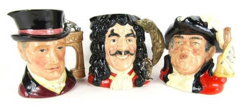 Appraisal: Three large Royal Doulton character jugs comprising Town Crier D