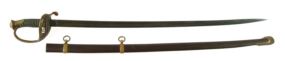 Appraisal: MODEL STAFF AND FIELD OFFICERS SWORD - blade decorated with