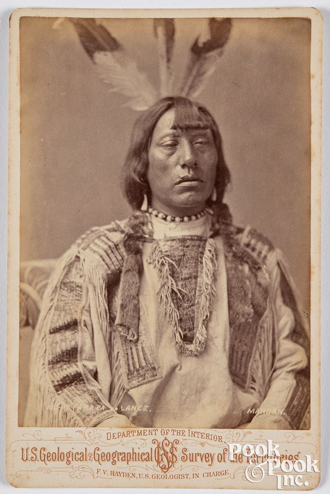 Appraisal: Native American Indian photo Lance Native American Indian cabinet card