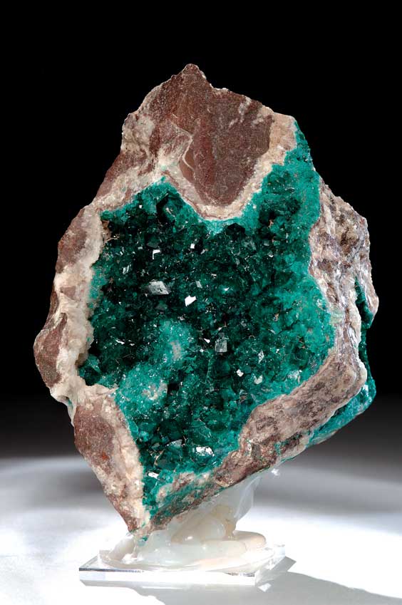 Appraisal: VERY LARGE DIOPTASE -- AN OPEN VUG Tsumeb Namibia A