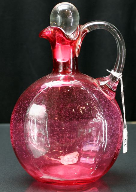 Appraisal: A Victorian cranberry glass jug