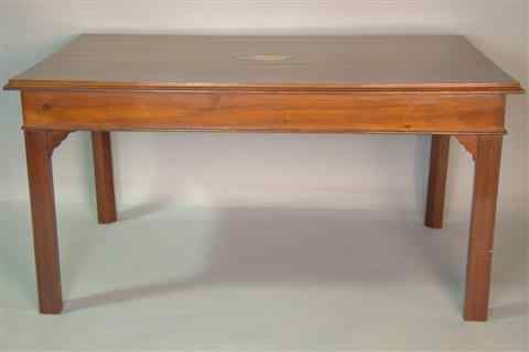 Appraisal: CHIPPENDALE STYLE MAHOGANY LOW TABLE WITH INLAY the molded rectangular