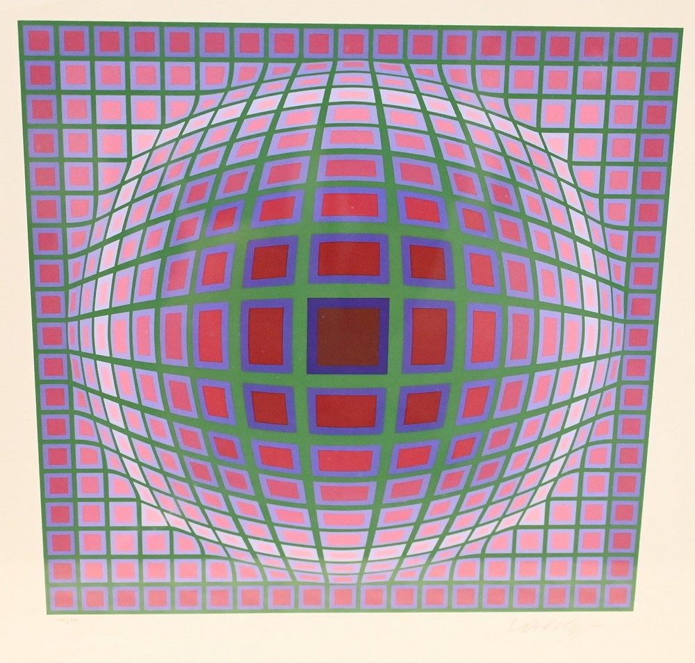 Appraisal: Victor Vasarely Hungarian - Titan A from the three piece