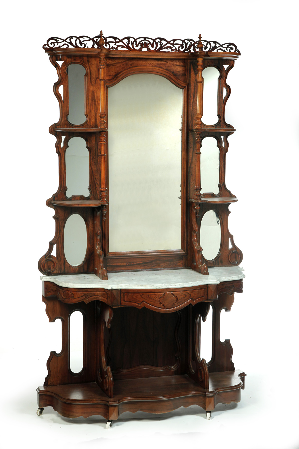 Appraisal: VICTORIAN MARBLE TOP ETAGERE American rd quarter- th century walnut