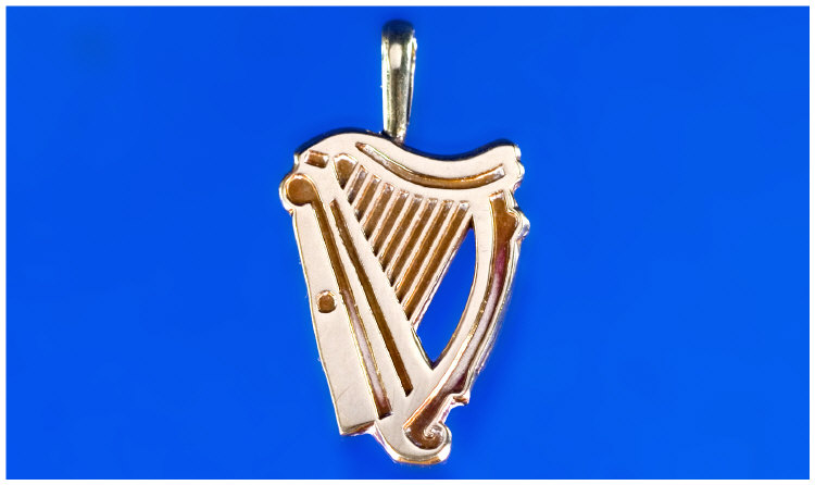 Appraisal: Guinness Interest A Carat Irish Harp Pendant Fully hallmarked 'For