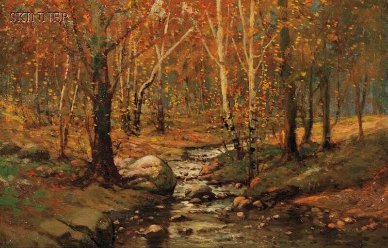 Appraisal: William Bliss Baker American - Woodland Brook Signed or inscribed