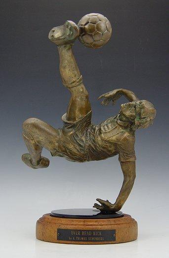 Appraisal: SCHOMBERG Auldwin Thomas American - Soccer Player Bronze ''Overhead Kick''