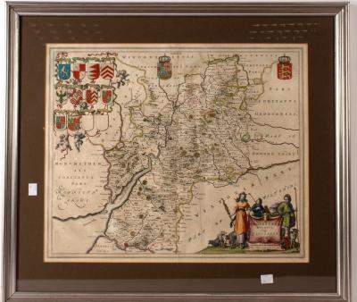 Appraisal: Johannes Blaeu - Glocestria Ducatus Vulgo Glocester hand coloured map