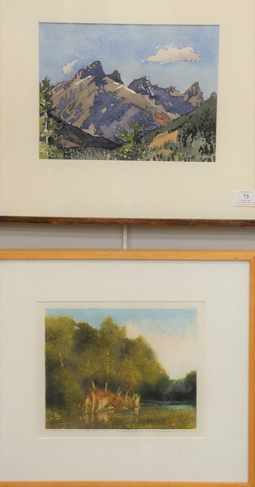 Appraisal: Four frames pieces Sheila Gardner watercolor on paper Mt Brewster