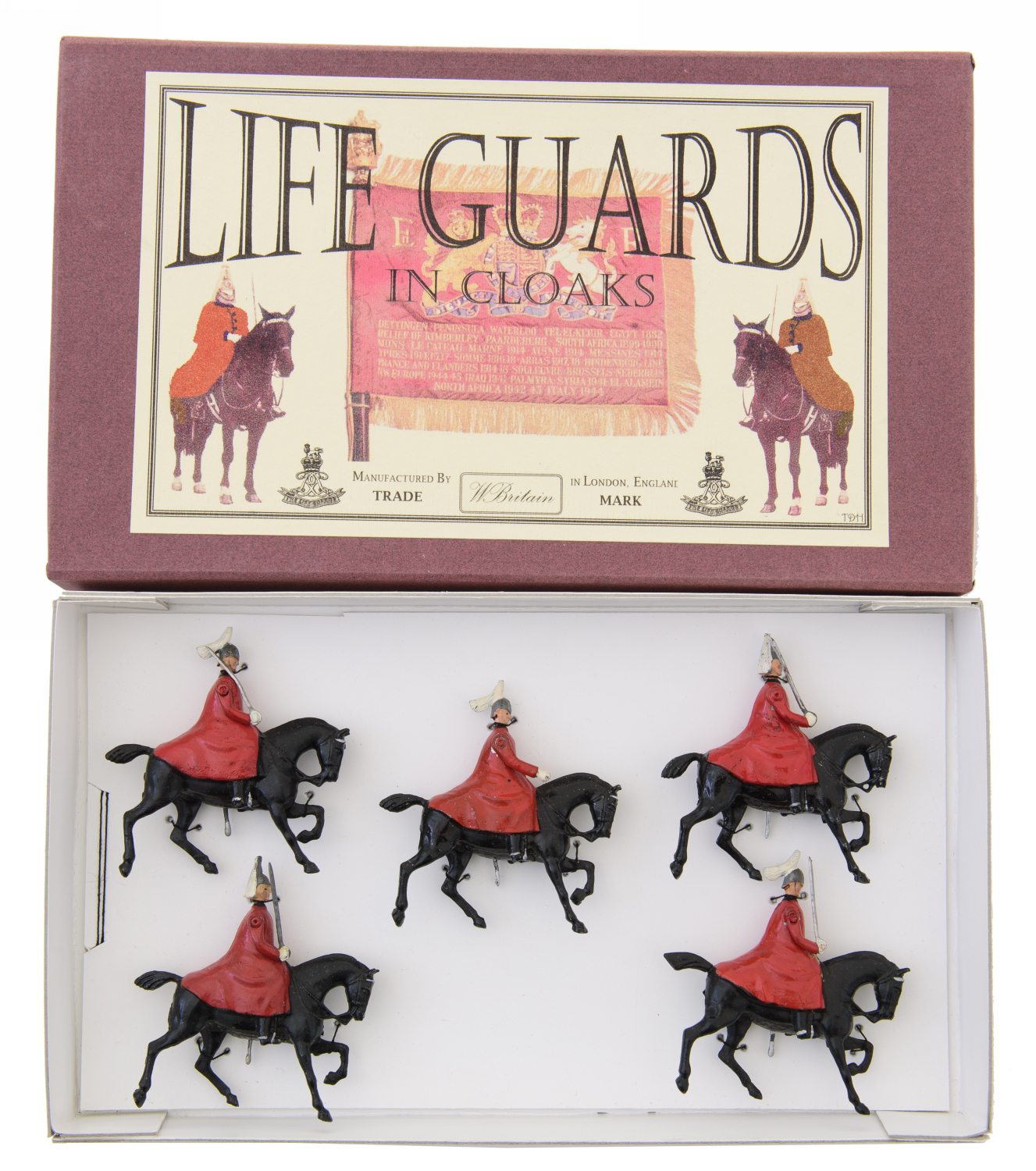 Appraisal: REPRODUCTION W BRITAIN BOXED 'LIFEGUARDS IN CLOAKS' SET