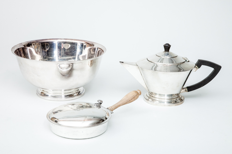 Appraisal: Three Silver-Plated Articles Comprising a Gorham Revere bowl a Sheridan