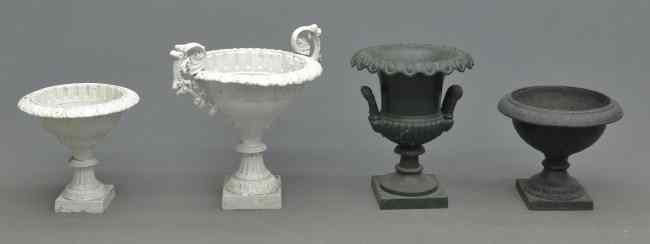 Appraisal: Lot four various cast iron urns '' to '' Ht