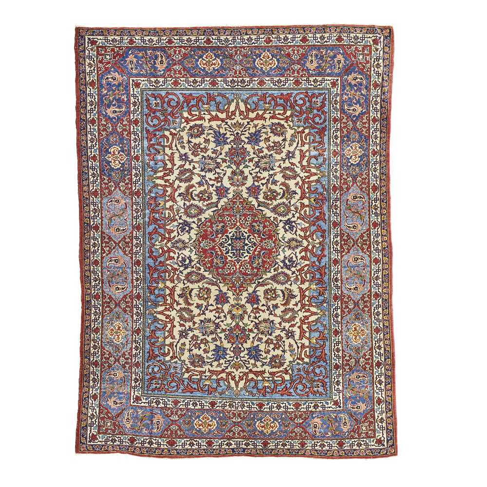 Appraisal: ISFAHAN CARPET CENTRAL PERSIA MID TH CENTURY the ivory field