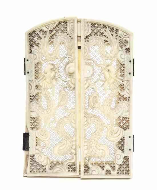 Appraisal: A Chinese Export Ivory Picture Frame the frame with carvings