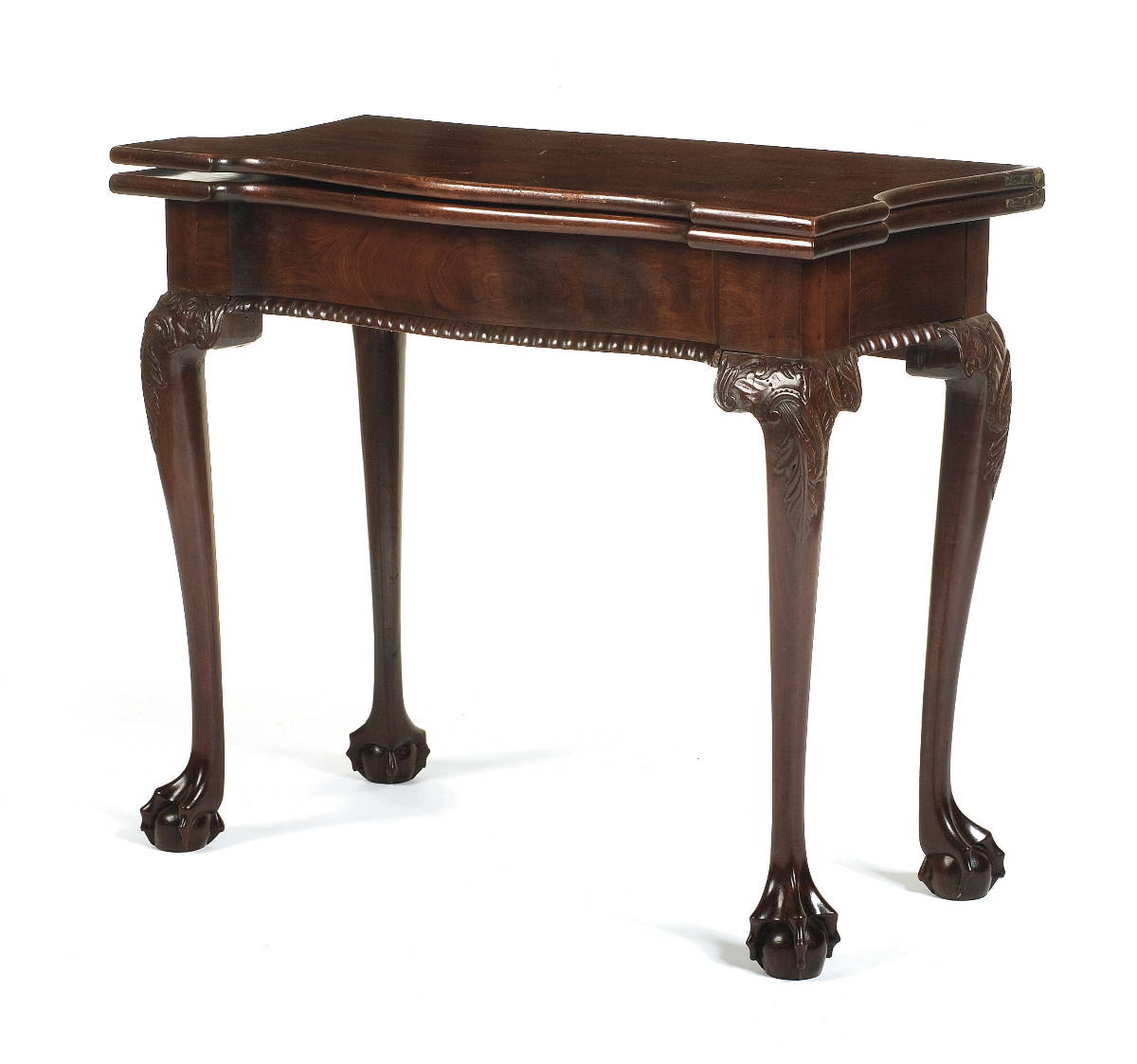 Appraisal: NEW YORK CHIPPENDALE CARVED MAHOGANY CARD TABLE The rectangular top