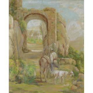 Appraisal: Giacinto Gigante Italian - Pastel on paper Pastoral Scene With