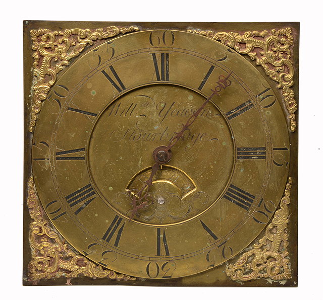 Appraisal: A THIRTY HOUR LONGCASE CLOCK MOVEMENT the twelve inch square