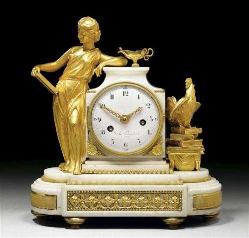 Appraisal: MANTEL CLOCK LA LISEUSE Louis XVI the dial signed J