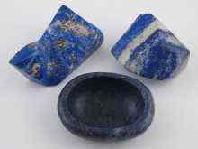 Appraisal: A lapis lazuli bowl x cm together with two cut