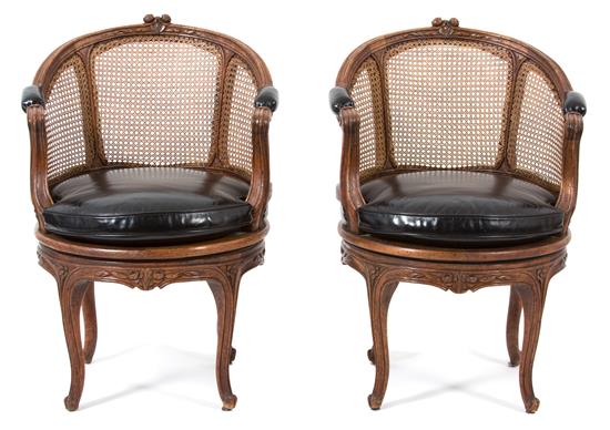 Appraisal: Sale Lot A Pair of Louis XV Style Mahogany Barrel