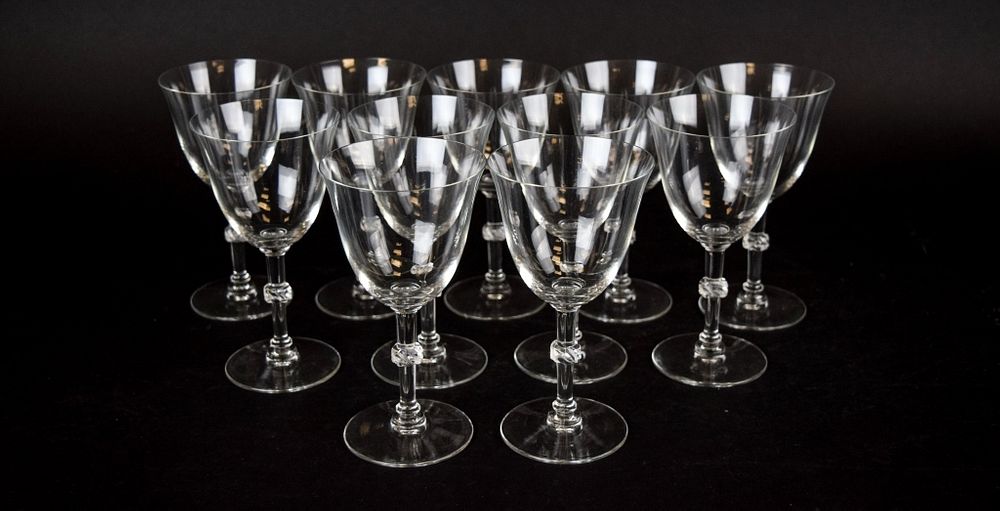 Appraisal: Lalique Beaugency Stemware Wine Glasses French crystal wines in Lalique's