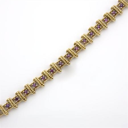 Appraisal: Gold and Garnet Bracelet Estimate -