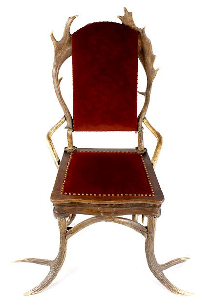 Appraisal: German Fallow Stag Deer Antler Chair c - For auction