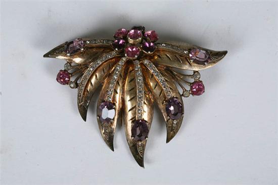 Appraisal: VINTAGE RHINESTONE FUR CLIP Signed Eisenburg Originals on the back