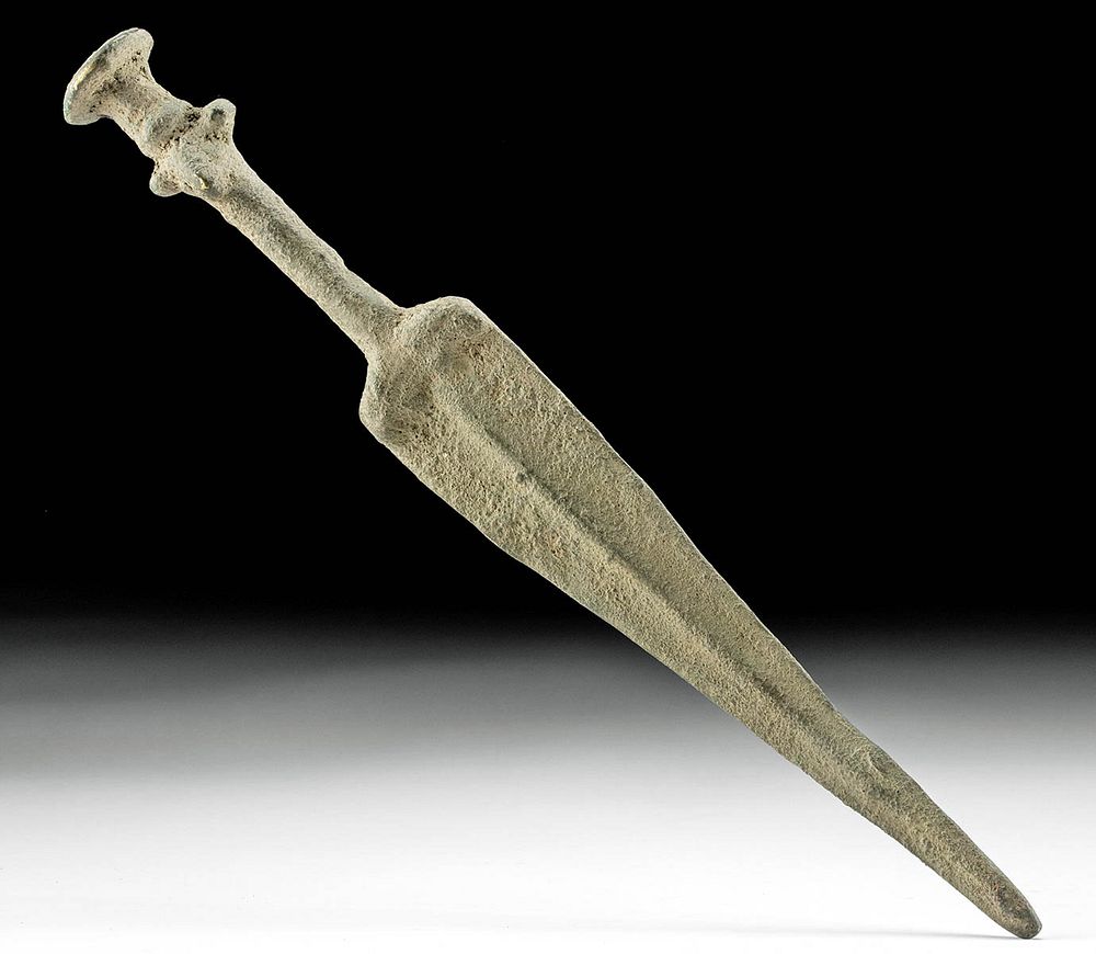 Appraisal: Luristan Bronze Dagger w Handle Ancient Near East northwestern Iran