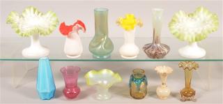 Appraisal: Various Antique Vintage Art Glass Vases Tallest measures - h