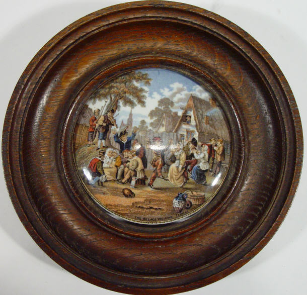 Appraisal: Victorian Prattware pot lid - the Village Wedding Teniers Pinx