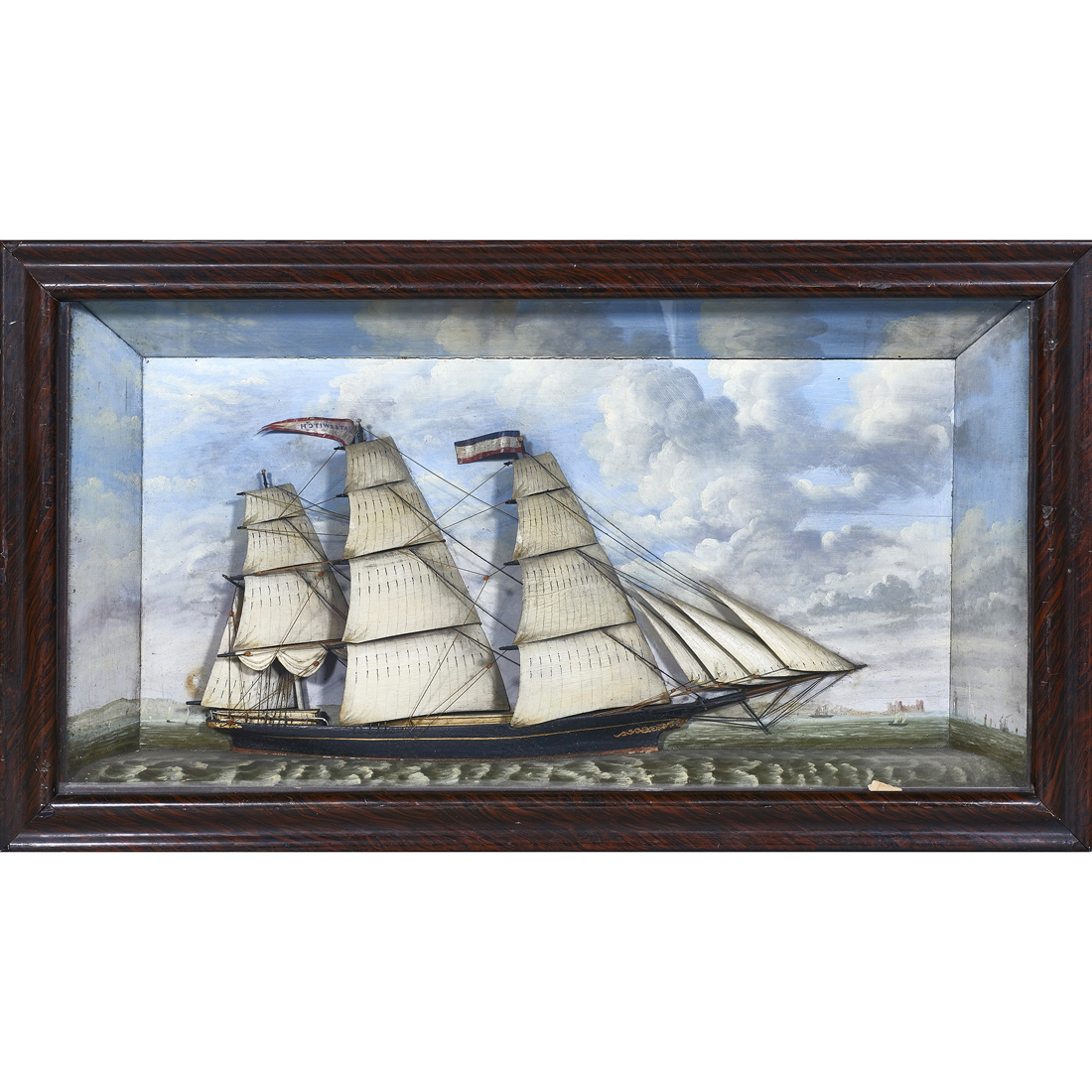 Appraisal: DIORAMA AMERICAN SCHOOL American School American Clipper Ship Waterwitch diorama