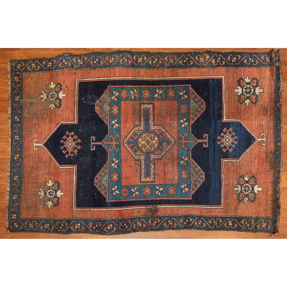 Appraisal: Antique Kurdish Double Prayer Rug x First quarter- th century