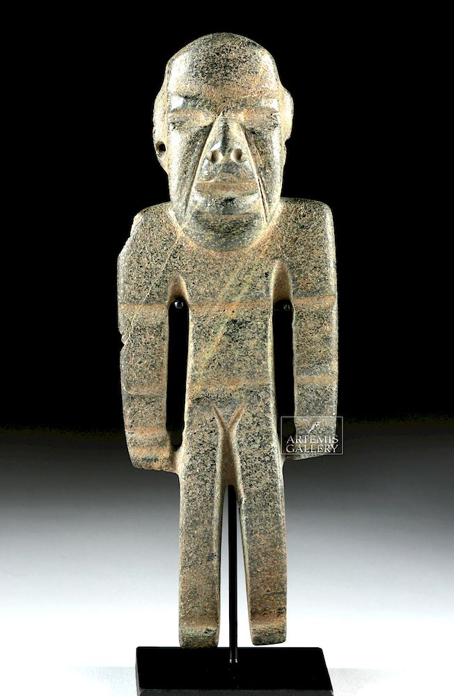 Appraisal: Rare Mezcala Proto-Olmec Stone Standing Figure Pre-Columbian Mexico Guerrero Mezcala