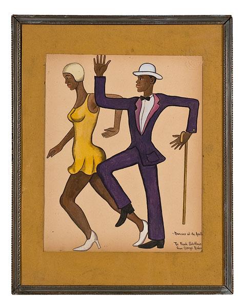 Appraisal: DANCERS OF THE APOLLO WATERCOLOR GIFTED TO APOLLO THEATRE MANAGER