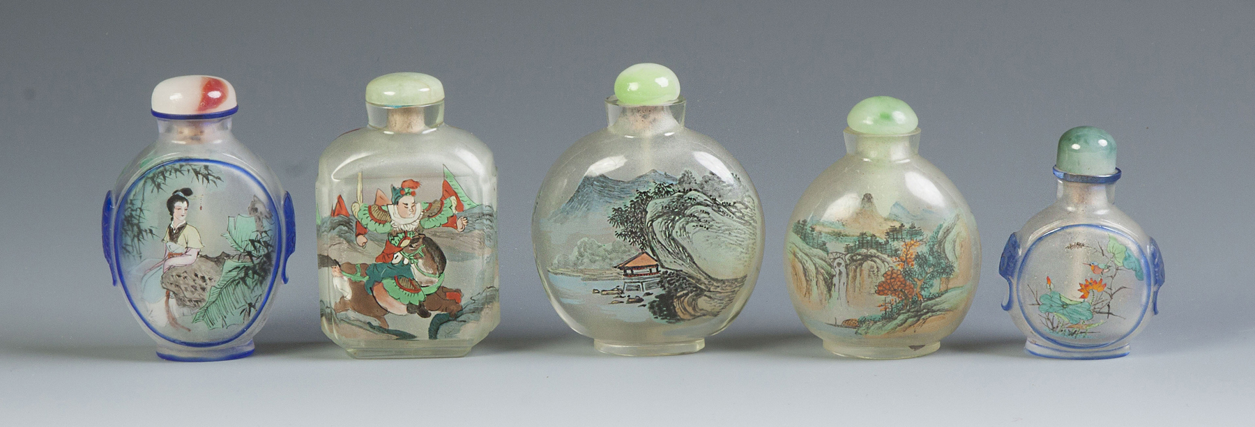 Appraisal: Five Chinese Inside Painted Snuff Bottles