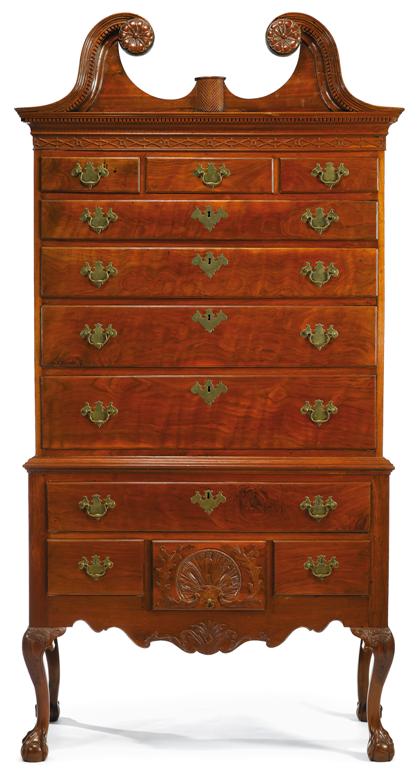 Appraisal: Chippendale walnut high chestphiladelphia pa th century