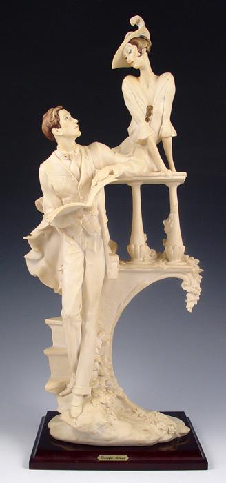 Appraisal: GIUSEPPE ARMANI FIGURINE MAN READING TO WOMAN '' h