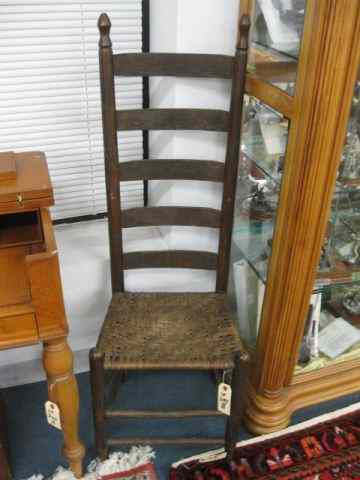 Appraisal: Victorian Ladder Back Chair split oak seat